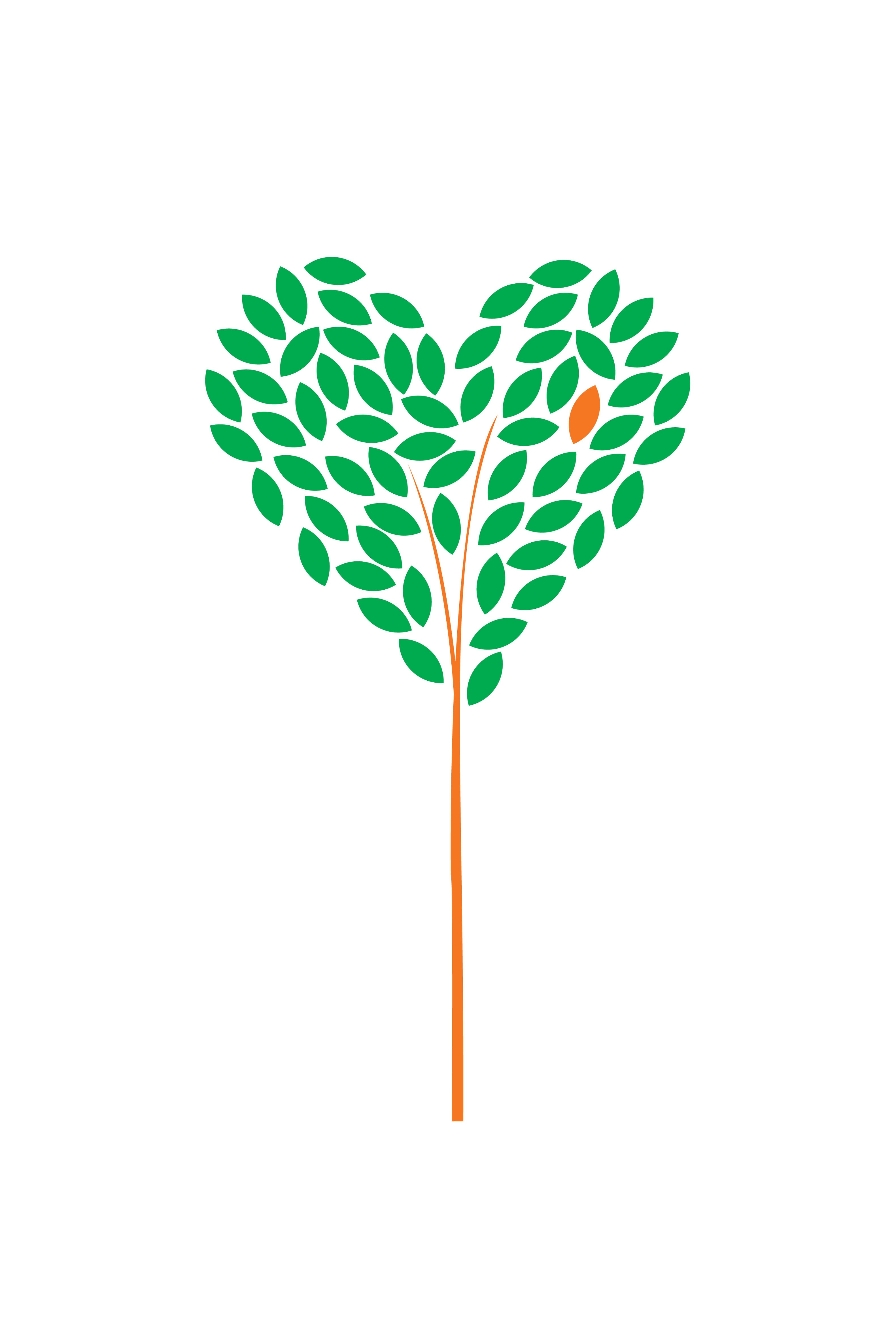 Illustration of a tree in the shape of a heart