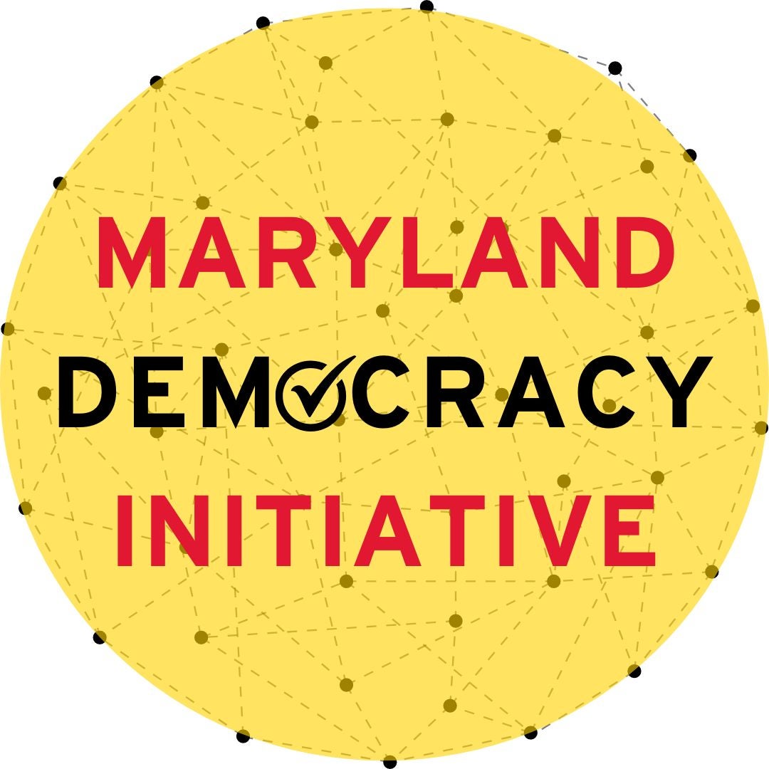 Image showing connections across the globe with Maryland Democracy Initiative on top
