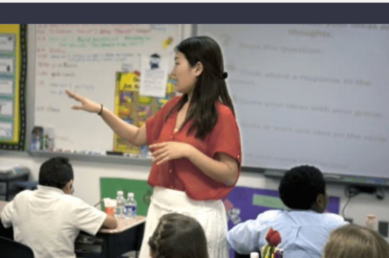 Photo of a teacher in the classroom