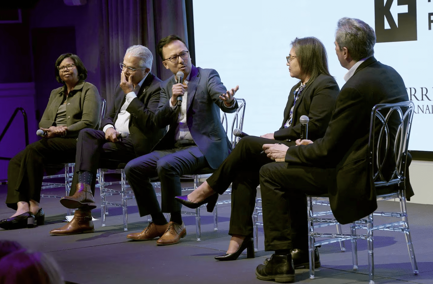 Photo of a panel discussion featuring Rafael Lorente, Dean of Philip Merrill School of Journalism and MDI Team Member.